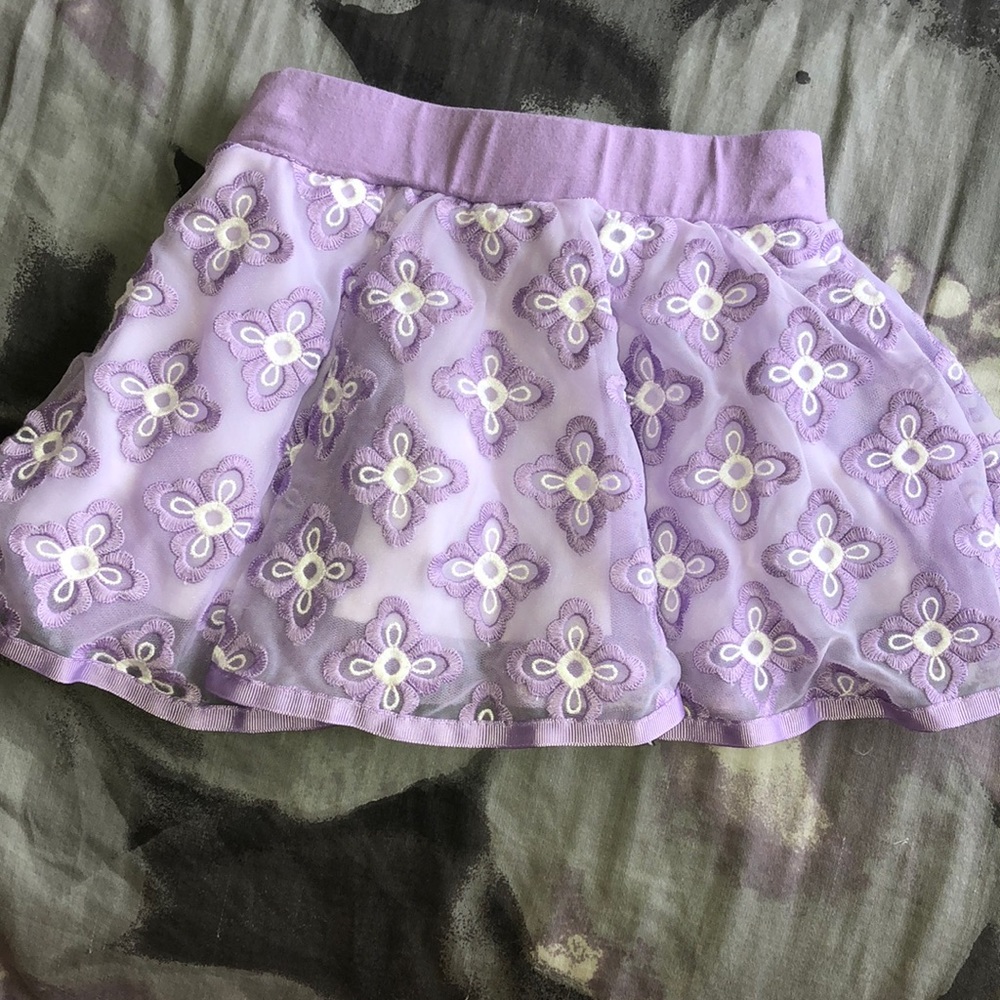 Disney purple and white floral skort